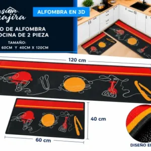 Set de 2 alfombras para cocina 3d