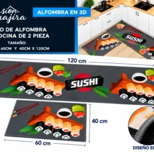 Set de 2 alfombras para cocina 3d