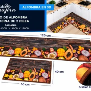 Set de 2 alfombras para cocina 3d