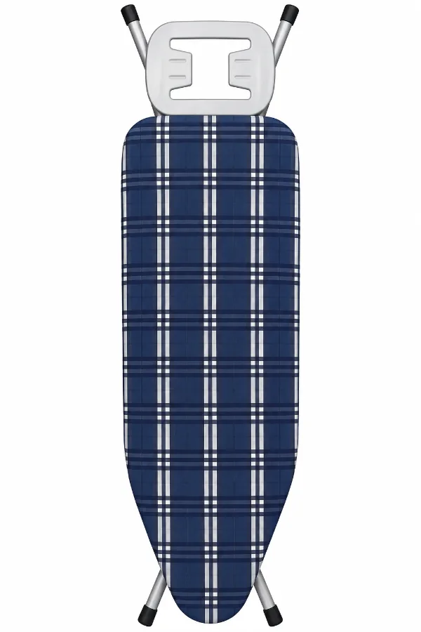 Tabla de planchar con soporte para plancha azul a rallas