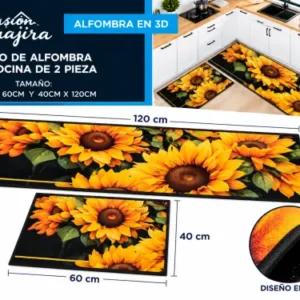 Set de 2 alfombras para cocina 3d