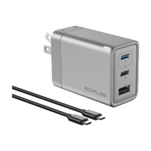 Cargador EcoFlow RAPID 65W GaN con 3 puertos y cable 100W