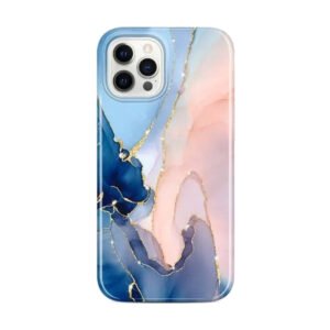 Funda TPU iPhone 12 Pro Max diseño mármol con brillos