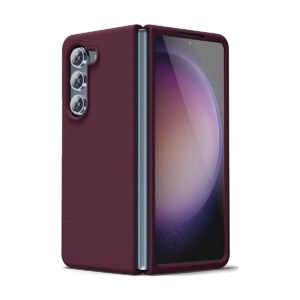 Funda de silicona Oakxco para Samsung Galaxy Z Fold 5 color burdeos