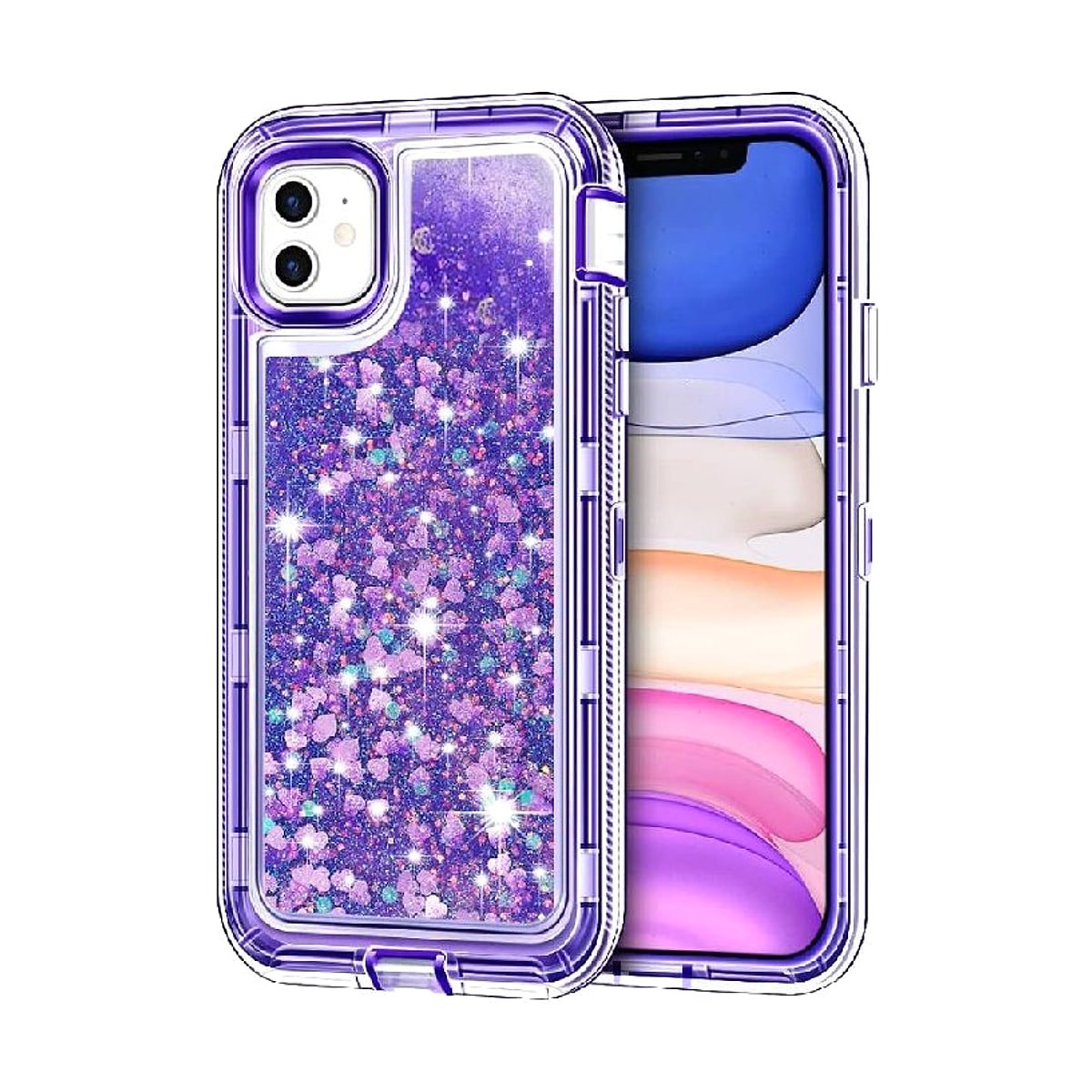 Funda para iPhone 12 Asuwish morado compatible 6.1 pulgadas