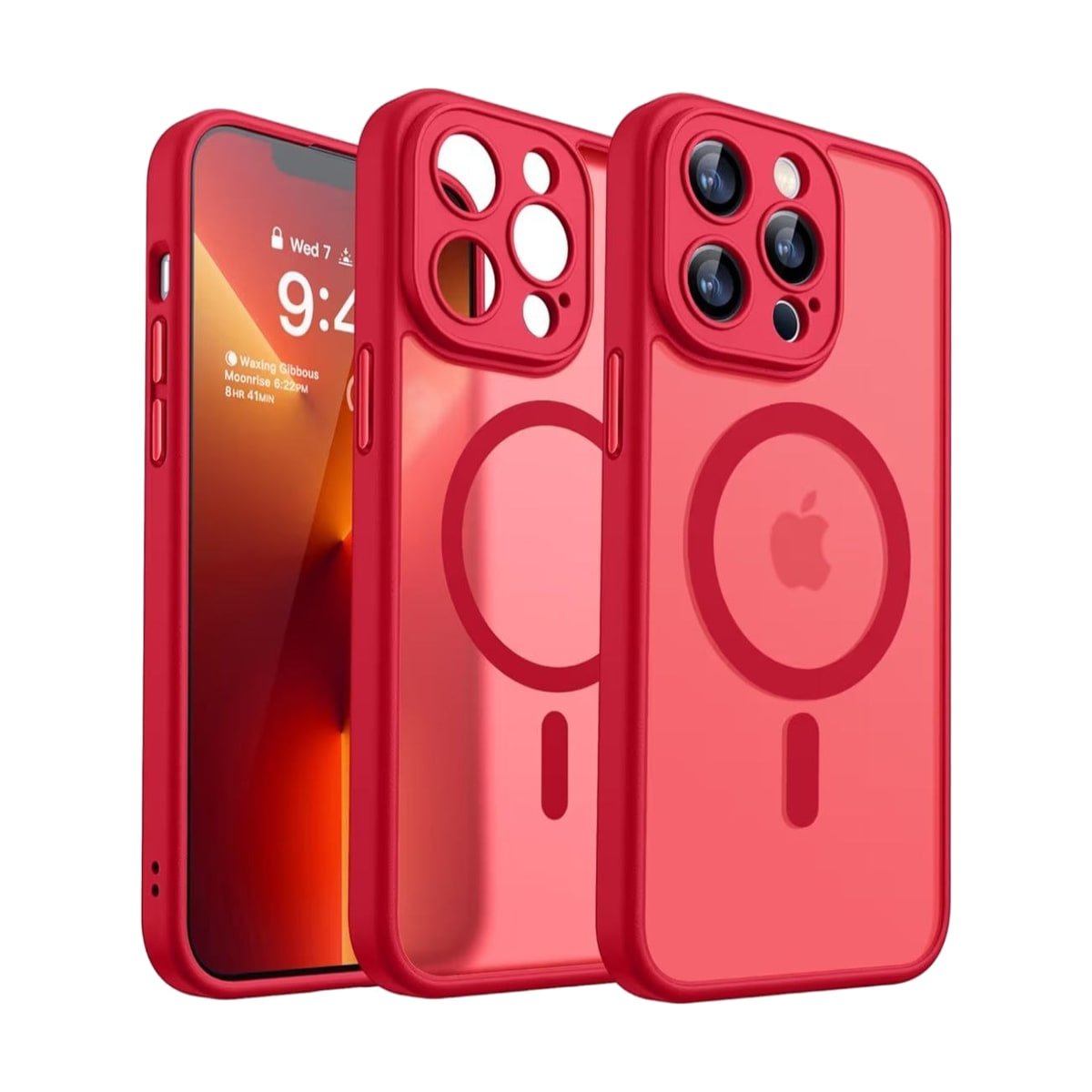 Funda Magnética para iPhone 13 Pro 6.1" roja con protección