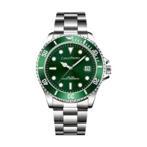 Reloj LouisPoems Green Submariner con esfera verde y bisel giratorio
