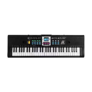 Teclado Electrónico Multifunción 61 Teclas con Micrófono negro