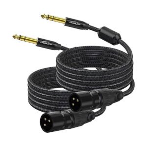 Cable XLR Macho a 6.35 mm TRS paquete de 2, 1.8 m cada uno