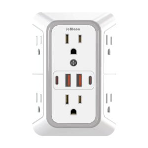 Extensión de enchufe 10 en 1 con protector de sobretensiones