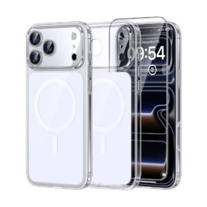 Funda TAURI para iPhone 17 Pro compatible MagSafe blanca