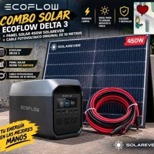 Combo EcoFlow Delta 3 + panel 450 W + cable 10 m