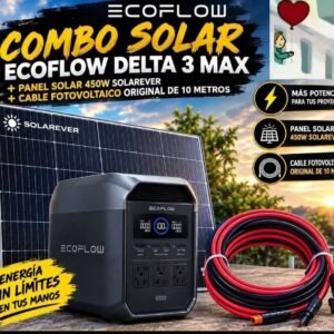 Combo EcoFlow Delta 3 Max + panel 450 W + cable 10 m
