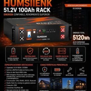 Batería inteligente Eco-Humsienk 5,12 kWh 51,2 V 100 Ah