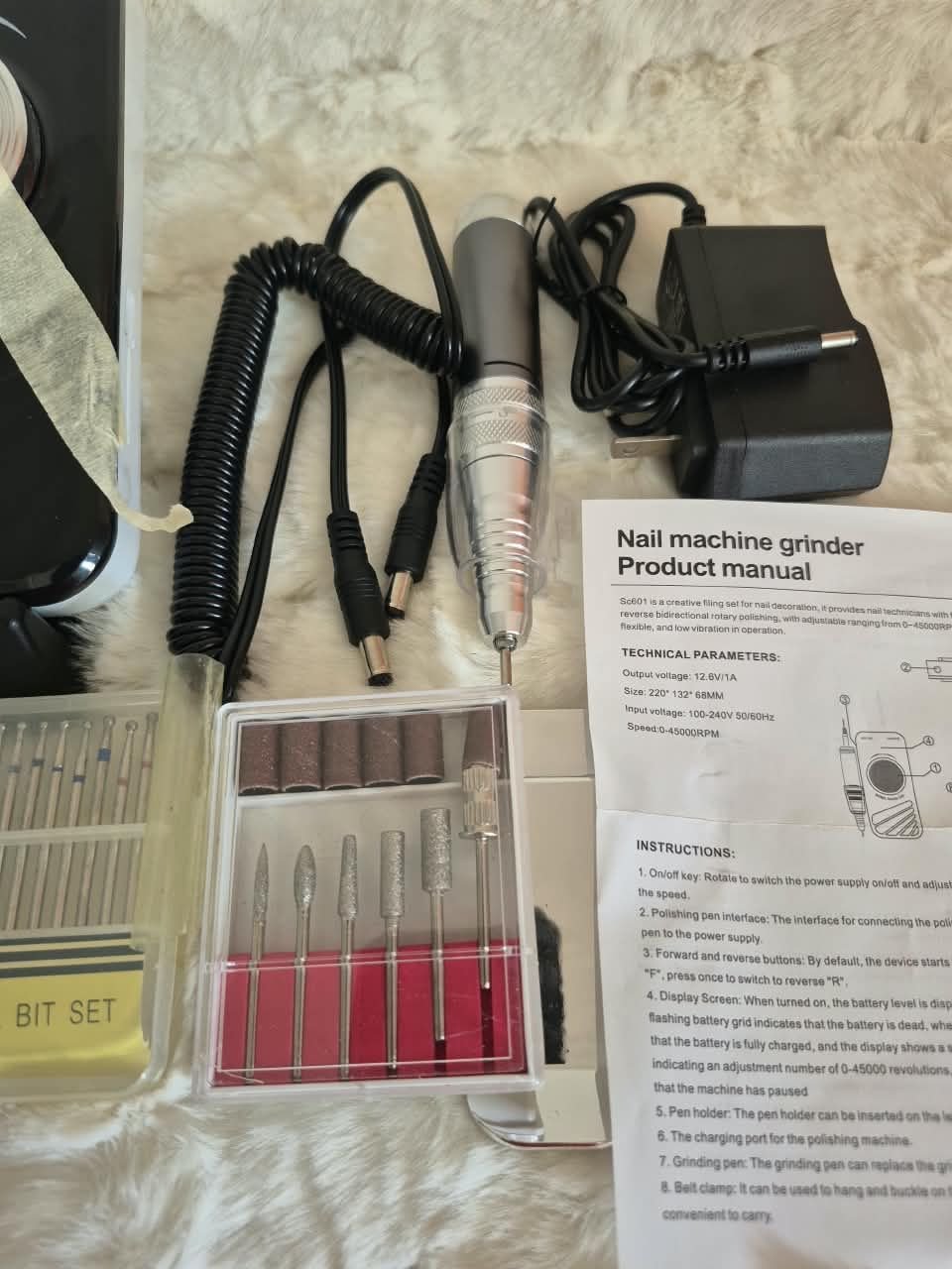 Máquina para uñas acrílicas recargable (torno de manicura) - Imagen 3