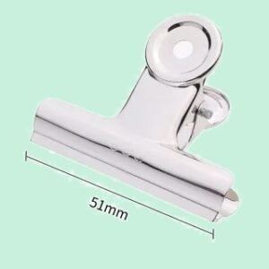 Presillas clip plateadas 51mm · paquete de 12