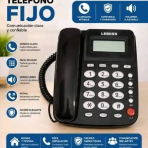 Teléfono fijo de mesa con pantalla y manos libres