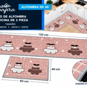 Set de 2 alfombras para cocina 3d
