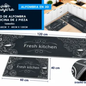 Set de 2 alfombras para cocina 3d